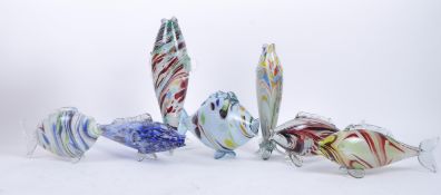 MURANO - SEVEN VINTAGE 20TH CENTURY DECORATIVE GLASS FISH