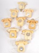 COLLECTION OF NINE VINTAGE 1970S ROTARY DIAL GPO TELEPHONES