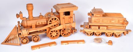 MODEL RAILWAY - LARGE SCALE WOODEN MODEL LOCOMOTIVE