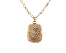 ANTIQUE 9CT GOLD CHAIN NECKLACE & LOCKET PENDANT