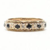 HALLMARKED 9CT GOLD SAPPHIRE & DIAMOND ETERNITY RING