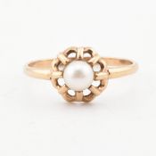 HALLMARKED 9CT GOLD & CULTURED PEARL RING
