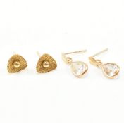 TWO PAIRS OF VINTAGE 9CT GOLD STUD EARRINGS
