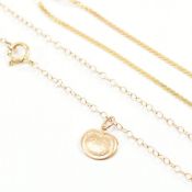 TWO 9CT GOLD ANKLE BRACELETS
