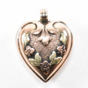 19TH CENTURY VICTORIAN BI COLOUR HEART PENDANT