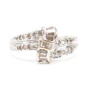 HALLMARKED 18CT GOLD & DIAMOND CROSS OVER RING