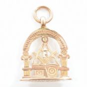 HALLMARKED 9CT GOLD GEORGE V 1919 MASONIC GOLD FOB