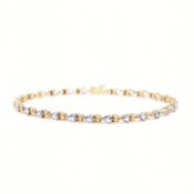 HALLMARKED 9CT GOLD & AMETHYST LINE BRACELET