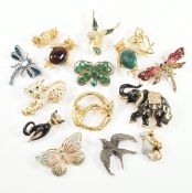 COLLECTION OF ASSORTED VINTAGE & LATER BROOCH PINS