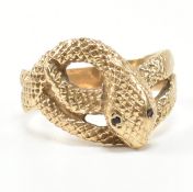 HALLMARKED 9CT GOLD SNAKE RING