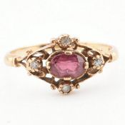 HALLMARKED 9CT GOLD RUBY & DIAMOND RING
