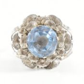 VINTAGE WHITE METAL & SYNTHETIC SPINEL DRESS RING