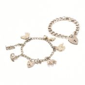 TWO HALLMARKED SILVER CHAIN BRACELETS
