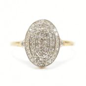 HALLMARKED 9CT GOLD & DIAMOND CLUSTER RING