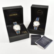 TWO SEKONDA AUTOMATIC EXHIBITION CASE BACK WRISTWATCHES