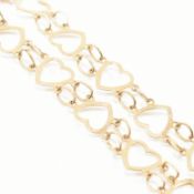 9CT GOLD HEART CHAIN BRACELET