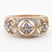 GOLD AMETHYST & DIAMOND BOMBE RING