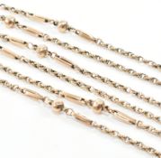 ANTIQUE 9CT GOLD LONGUARD MUFF CHAIN NECKLACE