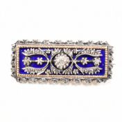 19TH CENTURY ENAMEL & DIAMOND BROOCH PIN