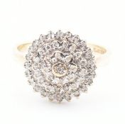 HALLMARKED 9CT GOLD & DIAMOND CLUSTER RING