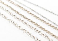 THREE SILVER CHAIN NECKLACES