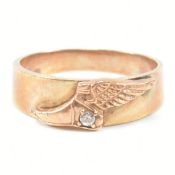 VINTAGE 9CT ROSE GOLD & DIAMOND RING