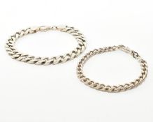 TWO HALLMARKED SILVER BRACELET CHAINS