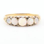 VICTORIAN OPAL & DIAMOND FIVE STONE RING