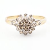 HALLMARKED 9CT GOLD & DIAMOND CLUSTER RING