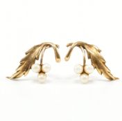 PAIR OF VINTAGE HALLMARKED 9CT GOLD & PEARL STUD EARRINGS