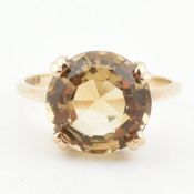 HALLMARKED 9CT GOLD & CITRINE COCKTAIL RING
