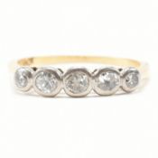 VINTAGE 18CT GOLD & DIAMOND FIVE STONE RING