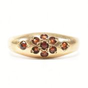 HALLMARKED 9CT GOLD & GARNET DOME RING