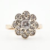 HALLMARKED 9CT GOLD & DIAMOND CLUSTER RING