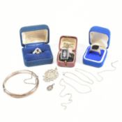 COLLECTION OF ASSORTED ANTIQUE & LATER SILVER JEWELLERY