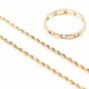 AF 9CT GOLD RING & NECKLACE