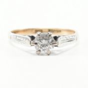 VINTAGE 9CT GOLD & SILVER PASTE SET SINGLE STONE RING