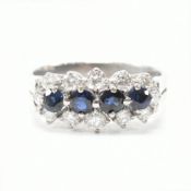 VINTAGE PLATINUM & 18CT WHITE GOLD SAPPHIRE & DIAMOND DRESS RING