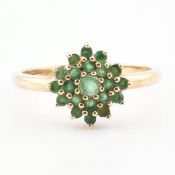 9CT GOLD & EMERALD CLUSTER RING