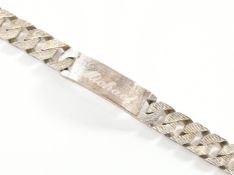 1970S HALLMARKED 925 CURB LINK ID BRACELET