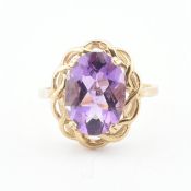 HALLMARKED 9CT GOLD & AMETHYST COCKTAIL RING