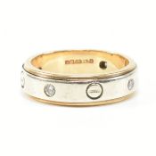 HALLMARKED 9CT BICOLOUR GOLD & DIAMOND BAND RING