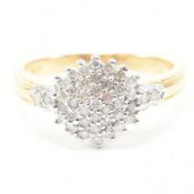 HALLMARKED 18CT GOLD & DIAMOND CLUSTER RING