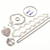 COLLECTION OF ASSORTED SILVER JEWELLERY
