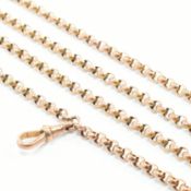 19TH CENTURY VICTORIAN GOLD LONG GUARD MUFF CHAIN