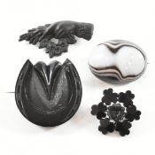 FOUR ANTIQUE & LATER BROOCH PINS