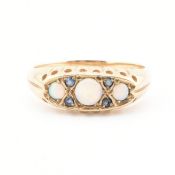 9CT GOLD OPAL & SAPPHIRE RING