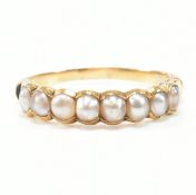 VINTAGE YELLOW METAL & PEARL RING