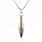 GOLD PLATINUM & DIAMOND TORPEDO PENDANT & NECKLACE