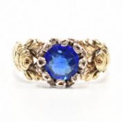 GEORGIAN GOLD & BLUE PASTE ANTIQUE RING